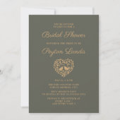 Élégant Invitation de Mariage Automne Vert Mousse (Devant)