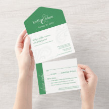 Élégant Invitation de mariage, tout-en-un vert