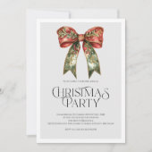 Élégant Invitation de Noël rouge et vert (Devant)