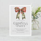 Élégant Invitation de Noël rouge et vert (Debout devant)