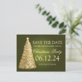 Élégant invitation de Noël « Save The Date » vert (Debout devant)