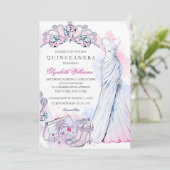 Élégant Invitation de Quinceanera en cristal d'éti (Debout devant)