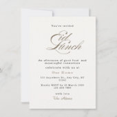 Élégant Invitation de Repas de l'Aïd en Crème et É (Devant)