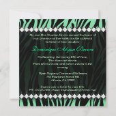 Élégant Invitation de zèbre vert (Dos)