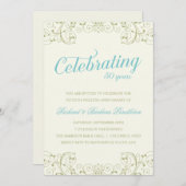 Élégant Invitation du 50e anniversaire de Mariage (Devant / Derrière)