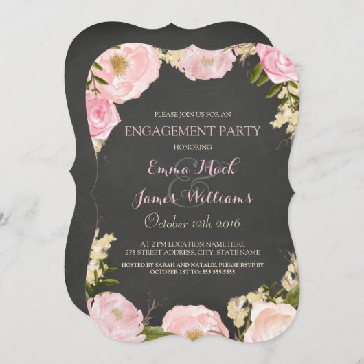 Élégant Invitation du groupe d'engagement du table (Devant / Derrière)