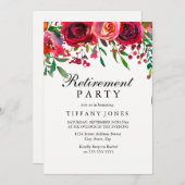 Élégant invitation du Parti de retraite de la Rose (Devant / Derrière)