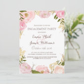 Élégant Invitation du parti d'engagement floral (Debout devant)