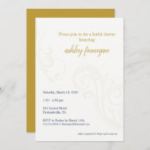 Élégant Invitation Fête des mariées, Or (Devant / Derrière)