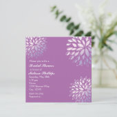 Élégant Invitation Floral Silvery moderne violet L (Debout devant)