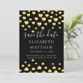 Elegant Invitation Gold Heart Speckles Design Save The Date (Staand voorkant)