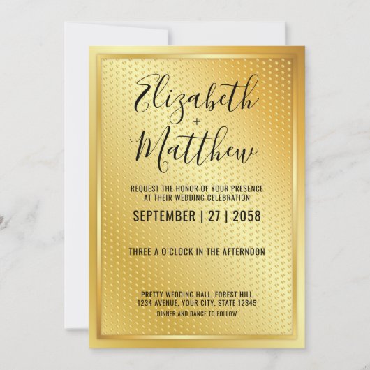 Elegant Invitation Sjabloon Gold Heart Speckles (Voorkant)