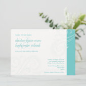Élégant Invitation Turquoise, Caroline Mariage (Debout devant)