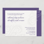 Élégant Invitation violet, Caroline Mariage (Devant / Derrière)