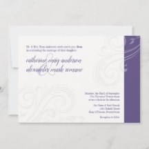 Élégant Invitation violet, Caroline Mariage