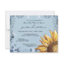 Élégant Invitation Wedding shower floral bleu