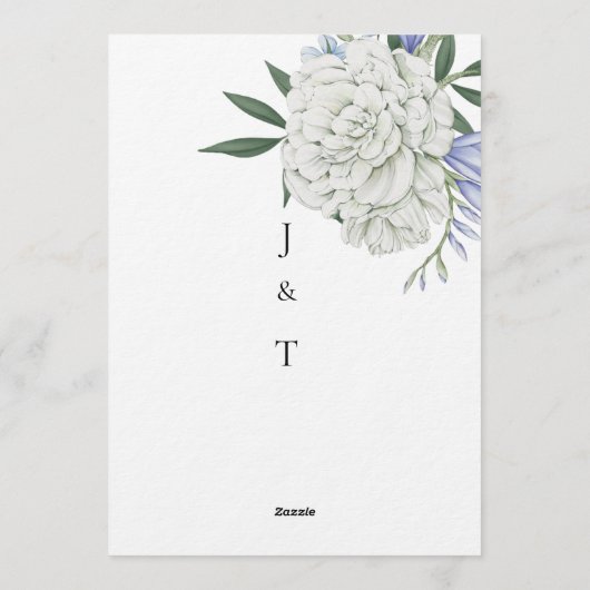 Elegant Invitation with One Big White Rose | Minim Kaart (Achterkant)