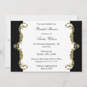 Élégant Invitations de Fête des mariées en or noir (Devant)