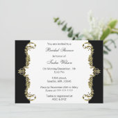 Élégant Invitations de Fête des mariées en or noir (Debout devant)