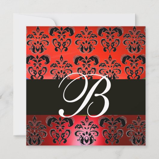 ÉLÉGANT INVITATIONS DE MONOGRAMME MARIAGE DAMASSÉ (Devant)