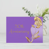 Élégant Invitations du 50e anniversaire de violet  (Debout devant)