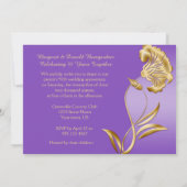 Élégant Invitations du 50e anniversaire de violet  (Dos)