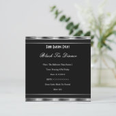 Elegant Invite Fundraiser Formal Silver Black Stro Kaart (Staand voorkant)