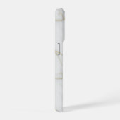 Élégant iPhone 16 Pro en marbre blanc et veines do (Côté droit)