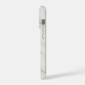 Élégant iPhone 16 Pro en marbre blanc et veines do (Côté gauche)