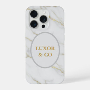 Élégant iPhone 16 Pro en marbre blanc et veines do