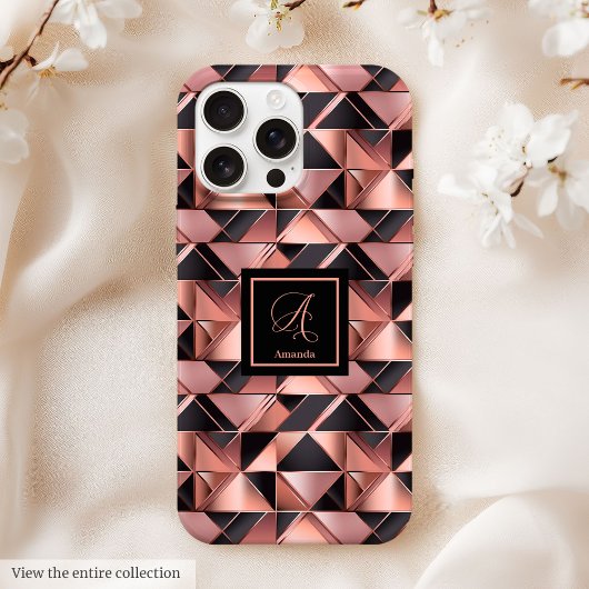 Elegant iPhone Case Rose Gold Geometric Metallic