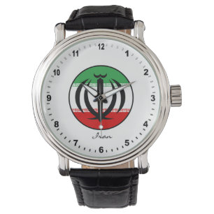 Elegant Iran Watch & Iranian Flag/Teheran Horloge