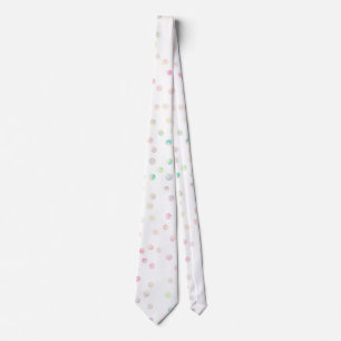Elegant Iridescent Confetti Stip White Design Stropdas