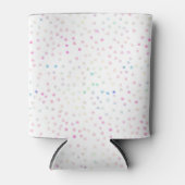 Elegant Iridescent Glitter Stippen White Design Blikjeskoeler (Voorkant)
