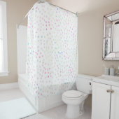 Elegant Iridescent Glitter Stippen White Design Douchegordijn (In situ)