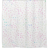 Elegant Iridescent Glitter Stippen White Design Douchegordijn (Voorkant)