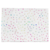 Elegant Iridescent Glitter Stippen White Design Groot Cadeauzakje (Achterkant)