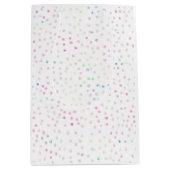 Elegant Iridescent Glitter Stippen White Design Medium Cadeauzakje (Voorkant)