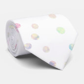 Elegant Iridescent Glitter Stippen White Design Stropdas (Opgerold)