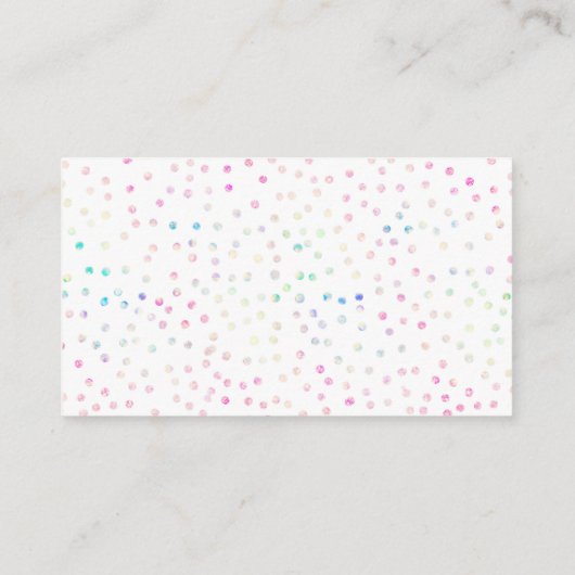 Elegant Iridescent Glitter Stippen White Design Visitekaartje (Achterkant)