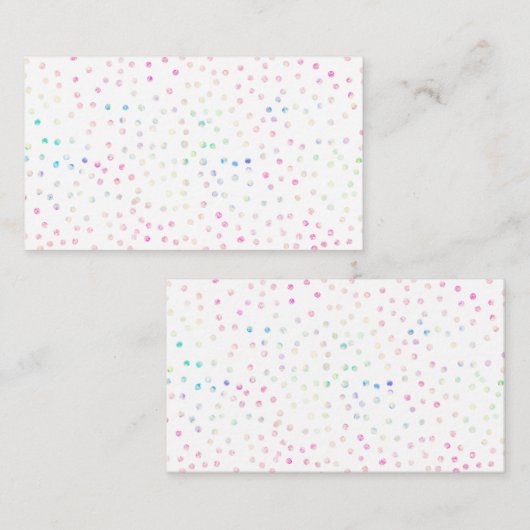 Elegant Iridescent Glitter Stippen White Design Visitekaartje (Voorkant / Achterkant)