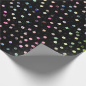 Elegant Iridescent Glitter Stippen - Zwart design Cadeaupapier (Hoek)