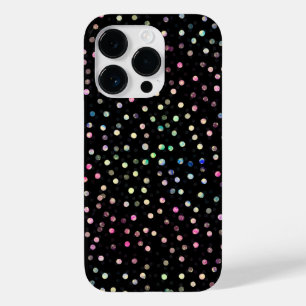 Elegant Iridescent Glitter Stippen - Zwart design Case-Mate iPhone 14 Pro Hoesje