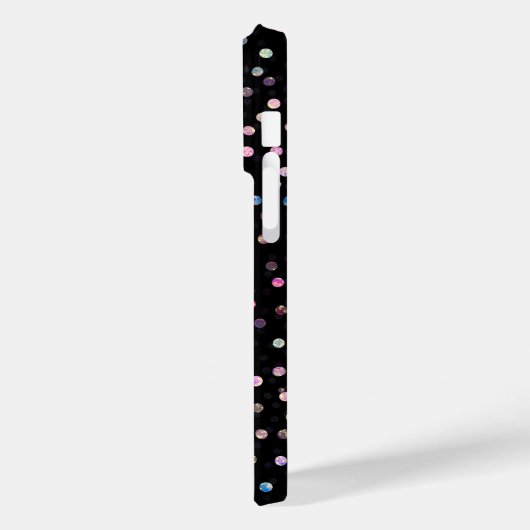 Elegant Iridescent Glitter Stippen - Zwart design Case-Mate iPhone Case (Achterkant / Links)