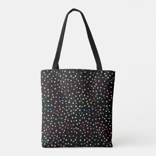 Elegant Iridescent Glitter Stippen - Zwart design Draagtas (Achterkant)