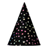 Elegant Iridescent Glitter Stippen - Zwart design Feesthoedjes (Links)