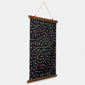 Elegant Iridescent Glitter Stippen - Zwart design Hangend Wandkleed (Gebogen)