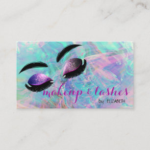 Elegant Iridescent Opal Glitter Lashes, Makeup Visitekaartje