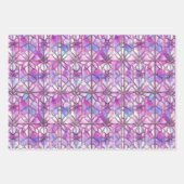 Elegant Iridescent Pink Faux Glas in lood Patroon Inpakpapier Vel (Voorkant 2)