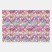 Elegant Iridescent Pink Faux Glas in lood Patroon Inpakpapier Vel (Voorkant 3)